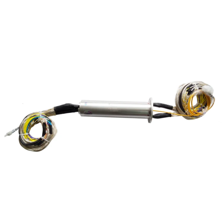 DHS050-39-1F Ingiant out diameter 50mm optoelectronic slip ring transmission 1 optical fiber and 39 electrical channels, view 3