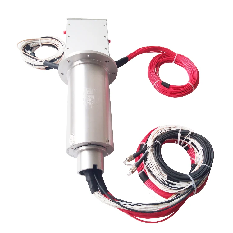 DHS105-50-2F optoelectronic slip ring with 2 channels fiber optic,gigabit network and video signal, view 3