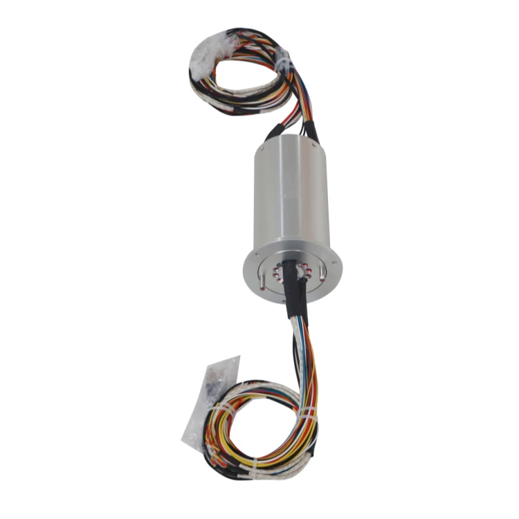 DHS070-36-2F Optoelectronic slip ring 70mm includes 2 optical fibers and 36 electric power channels — fiber optic rotary joints manufactured by INGIANT