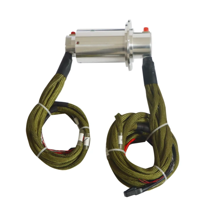 DHS066-39-1F Ingiant Optoelectronic slip ring OD 66mm with 1 single mode optical fiber and 39 electrical channels — fiber optic rotary joints manufactured by INGIANT