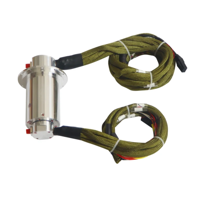 DHS066-39-1F Ingiant Optoelectronic slip ring OD 66mm with 1 single mode optical fiber and 39 electrical channels, view 3