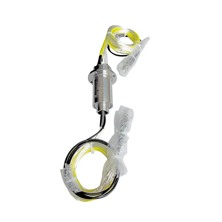 DHS028-20-1F Photoelectric combination slip ring diameter 28mm 20 channels combine 1channel fiber optic slip ring — hybrid slip rings manufactured by INGIANT