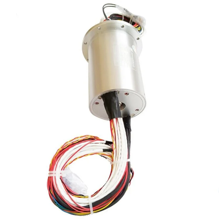 DHS080-50-2F-002 Photoelectric combination slip ring diameter 80mm 50 channels include 2 feiber optic channel, view 2