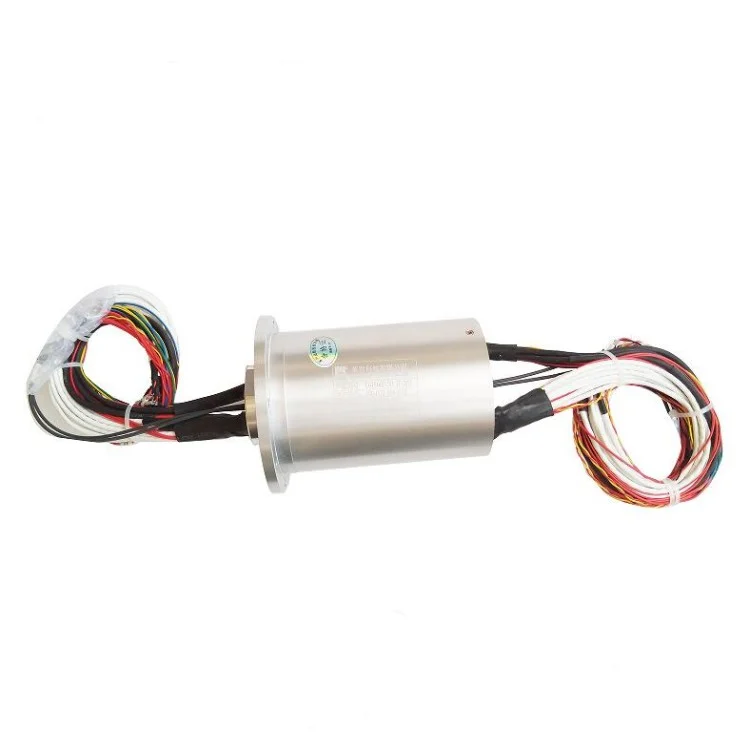 DHS080-50-2F-002 Photoelectric combination slip ring diameter 80mm 50 channels include 2 feiber optic channel — hybrid slip rings manufactured by INGIANT