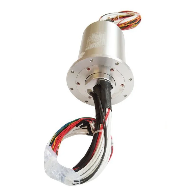 DHS080-50-2F-002 Photoelectric combination slip ring diameter 80mm 50 channels include 2 feiber optic channel, view 3