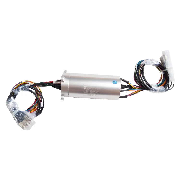 DHS054-30-3F photoelectric rotary joint out diameter 54mm with 3 channels optical fiber and 30 channels electrical, view 2