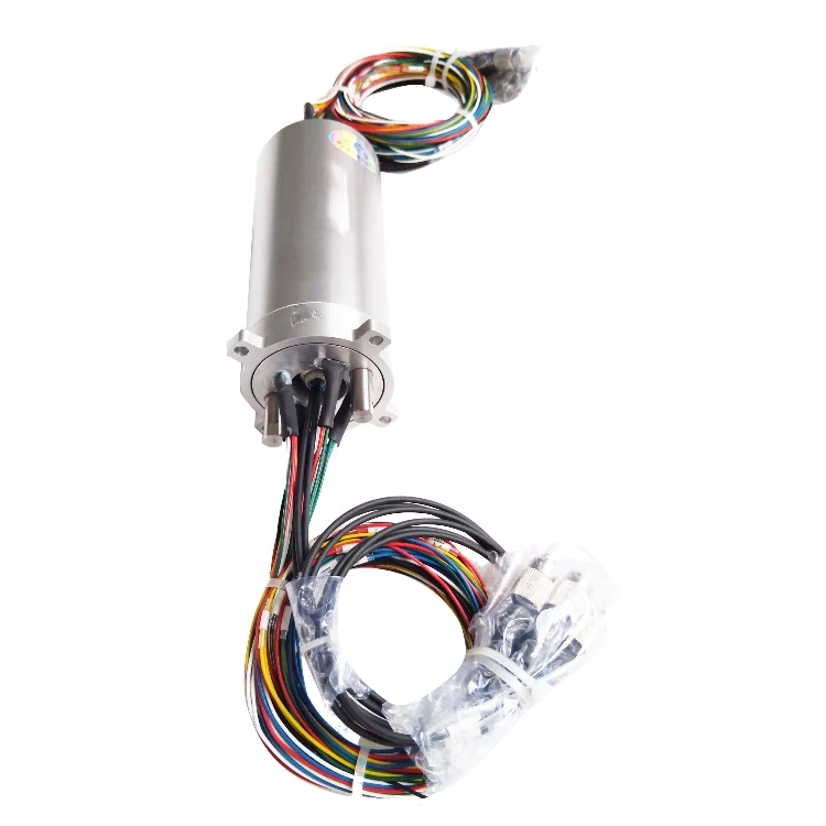 DHS054-30-3F photoelectric rotary joint out diameter 54mm with 3 channels optical fiber and 30 channels electrical, view 3