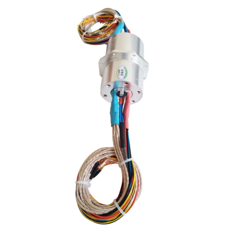 DHS062-34-2F Photoelectric Rotary Joint 62mm with 2 channels optical fiber and 34 channels power, view 2