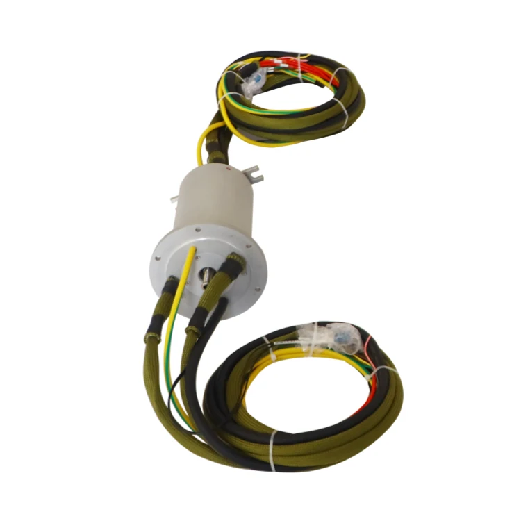 DHS099-16-2F Customized Military Grade 99mm photoelectric slip ring combination 2 optical fibers + 16 power or signals — hybrid slip rings manufactured by INGIANT