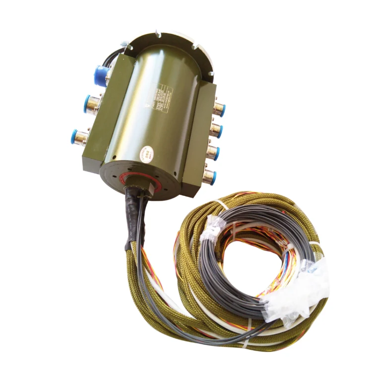 DHS110F-38-4F Specially customized 4 channels optical fiber, photoelectric slip ring outer diameter 110mm waterproof with aviation plug — fiber optic rotary joints manufactured by INGIANT