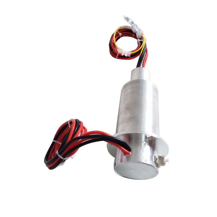 DHS075-2-50A-1F Photoelectric slip ring out diameter 75mm with 1 optical fibers and 2 channels 50A power, view 3