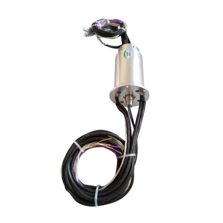 DHS055-20-2F Ingiant Photoelectric Slip Ring OD 55mm with 2 channels optical fiber and 20 channels power — fiber optic rotary joints manufactured by INGIANT