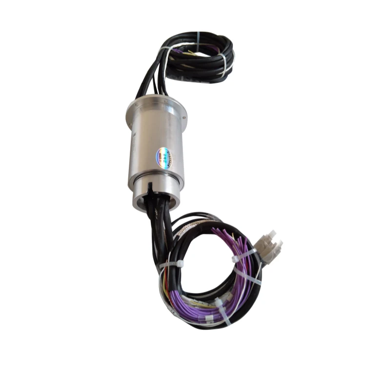DHS055-20-2F Ingiant Photoelectric Slip Ring OD 55mm with 2 channels optical fiber and 20 channels power, view 2