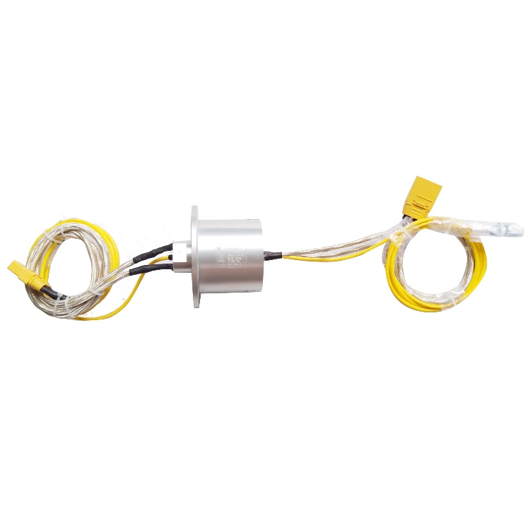 DHS058-2-30A-1F Photoelectric slip ring OD 58mm 2 channels 30A and 1 channel fiber optical rotary joint, view 2