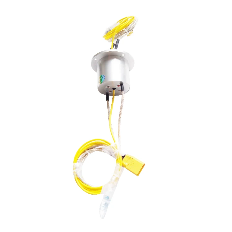 DHS058-2-30A-1F Photoelectric slip ring OD 58mm 2 channels 30A and 1 channel fiber optical rotary joint, view 3