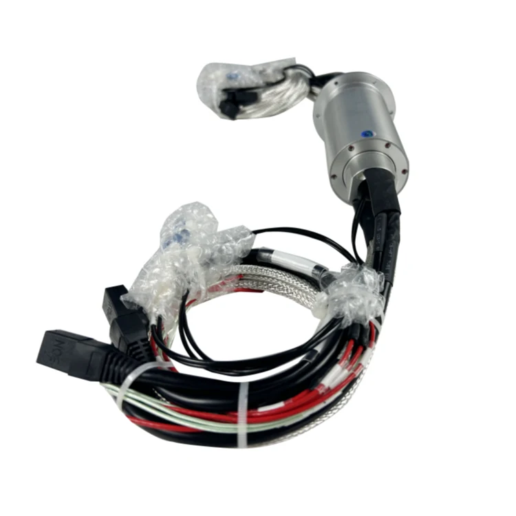 DHS055-28-2F-002 Ingiant Photoelectric Slip Ring OD 55mm with 2 channels optical fiber and 28 channels power/signal — fiber optic rotary joints manufactured by INGIANT