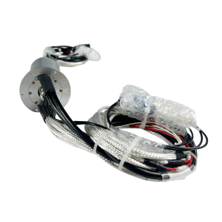DHS055-28-2F-002 Ingiant Photoelectric Slip Ring OD 55mm with 2 channels optical fiber and 28 channels power/signal, view 3
