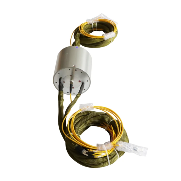 DHS120-22-1F Ingiant Photoelectric Slip Ring out diameter 120mm transmit 1 optical fiber and 22 electrical channels for rotating turrets, view 2