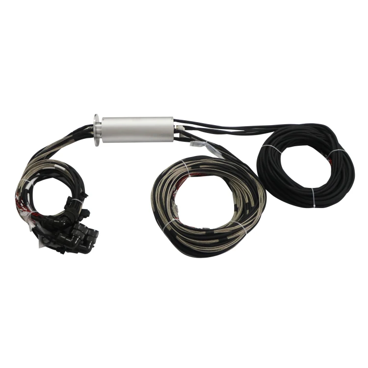 DHS078-57-1Q Single-channel pneumatic rotary joint pneumatic electrical slip rings diameter 78mm flange installation, view 2