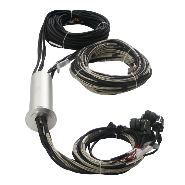 DHS078-57-1Q Single-channel pneumatic rotary joint pneumatic electrical slip rings diameter 78mm flange installation, view 3