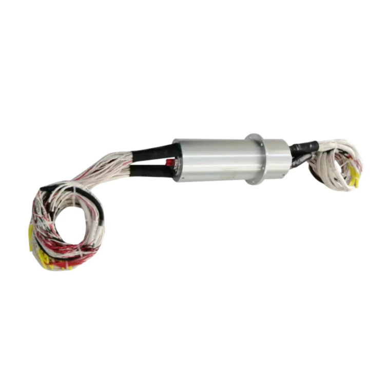 DHS080-84-2S 2 high frequency channels RF slip ring 80mm mix 84 channels of power/signal — rf rotary joints and coax slip rings manufactured by INGIANT