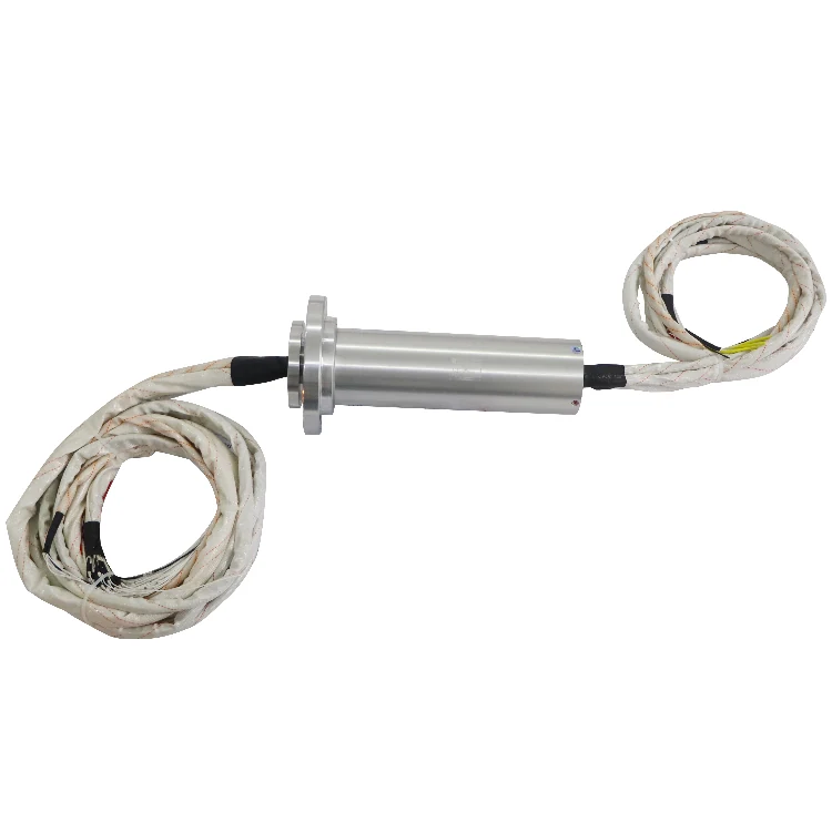 DHS090-64 90mm solid shaft rotor flange conductive slip ring 64channels power and signal, view 2