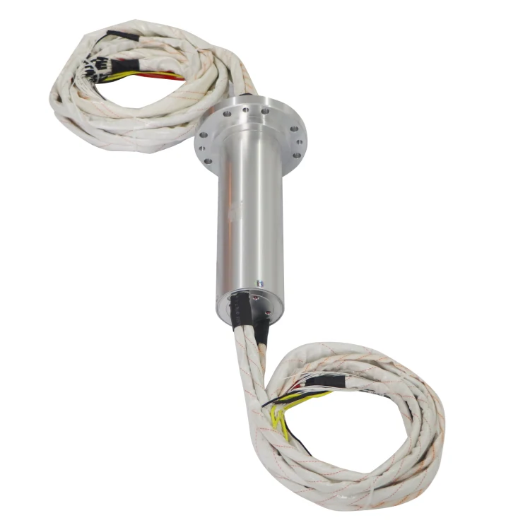 DHS090-64 90mm solid shaft rotor flange conductive slip ring 64channels power and signal, view 3