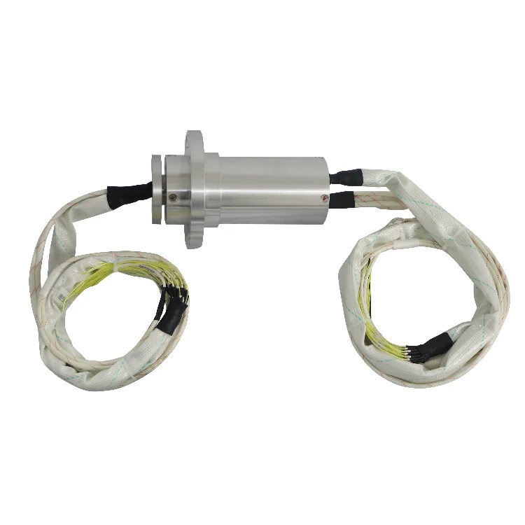 DHS088-62 diameter 88mm solid shaft rotor flange conductive slip ring 62channels power and signal — customized slip rings manufactured by INGIANT