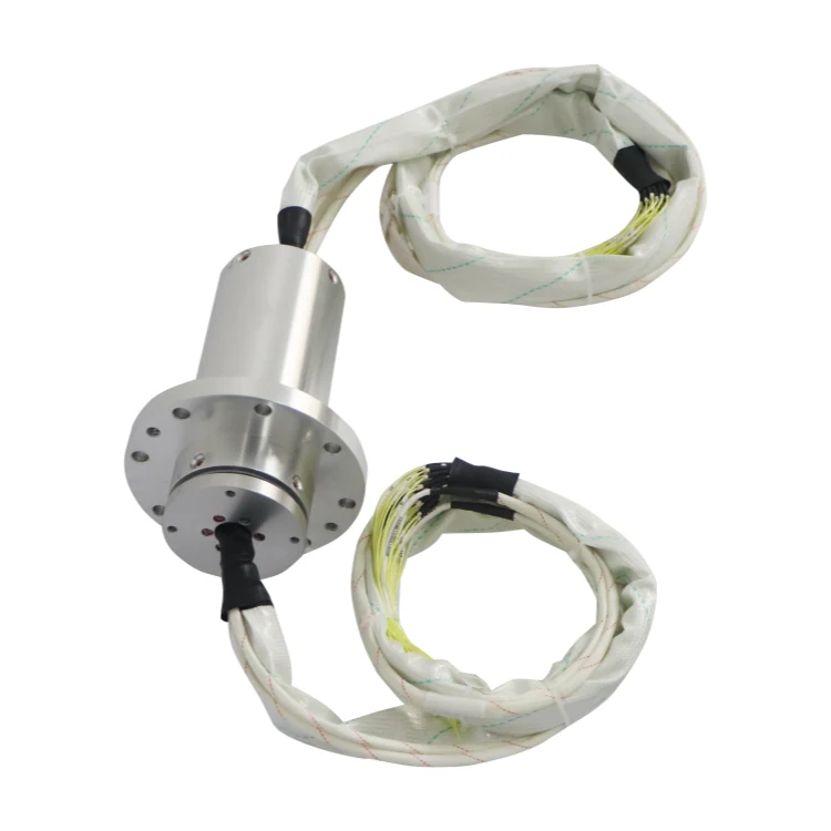 DHS088-62 diameter 88mm solid shaft rotor flange conductive slip ring 62channels power and signal, view 2