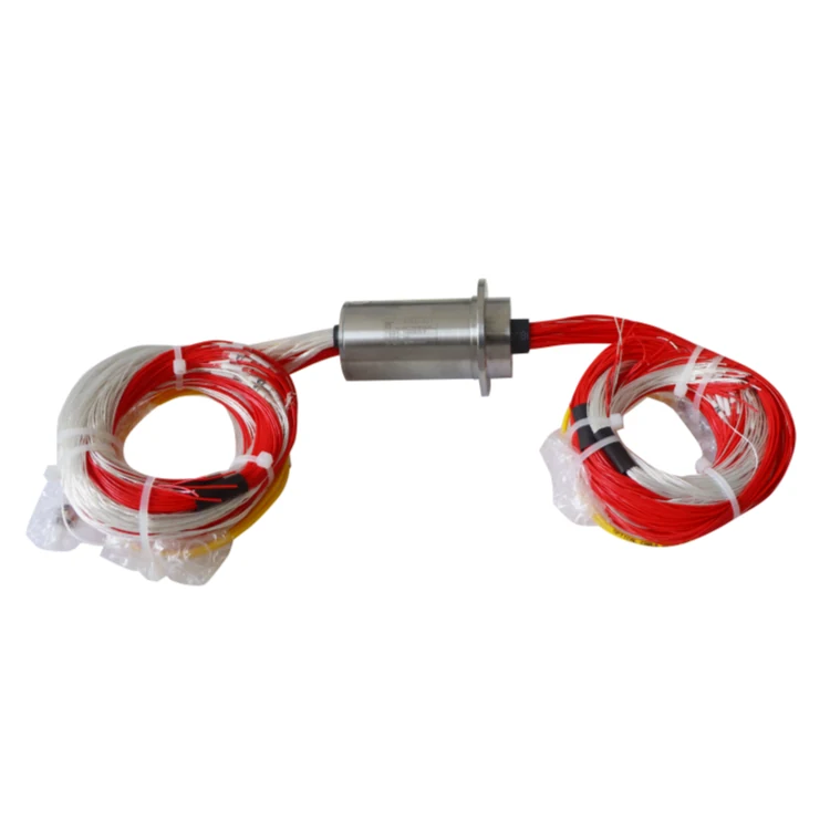 DHS036-53-1F Ingiant Single channel photoelectric slip ring 36mm transmit 1 optical fiber and 1~53 electrical channels, view 2