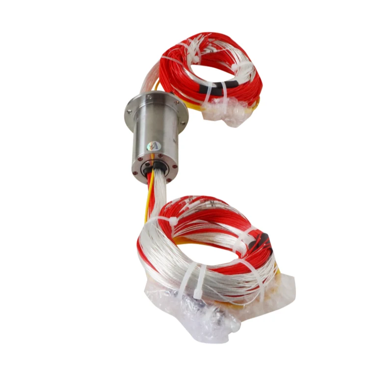 DHS036-53-1F Ingiant Single channel photoelectric slip ring 36mm transmit 1 optical fiber and 1~53 electrical channels, view 3