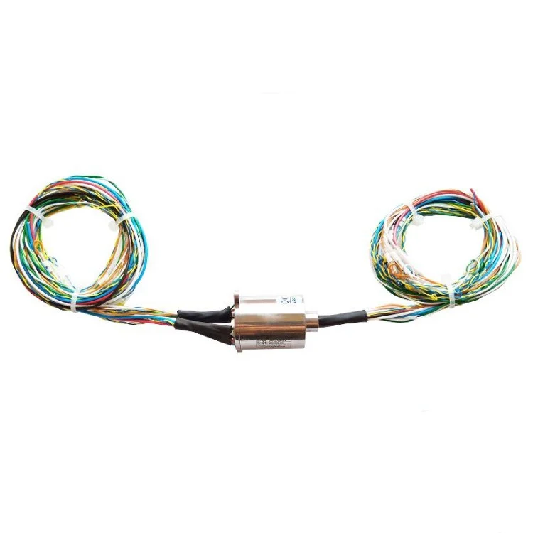 DHS022-18 standard high speed miniature solid shaft slip ring 22mm 18channels, view 3