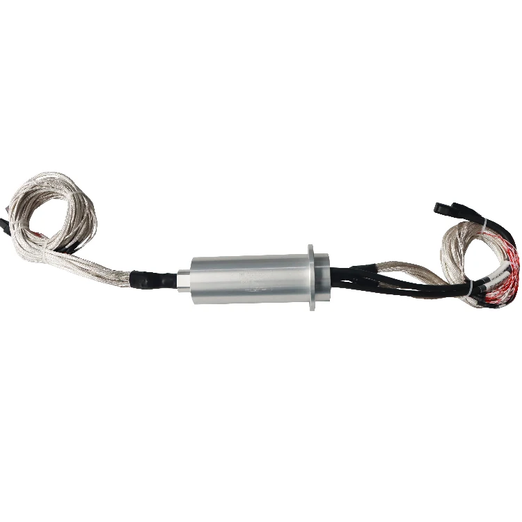 DHS060-70 accept customization 2 channels solid shaft Gigabit Ethernet slip ring RJ45 slip ring, view 2