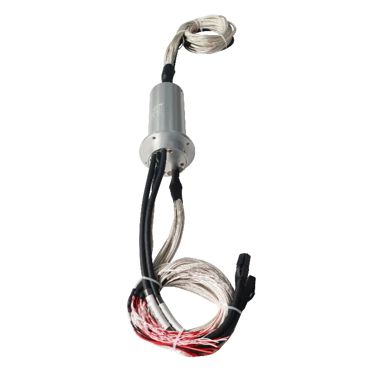 DHS060-70 accept customization 2 channels solid shaft Gigabit Ethernet slip ring RJ45 slip ring — hybrid slip rings manufactured by INGIANT