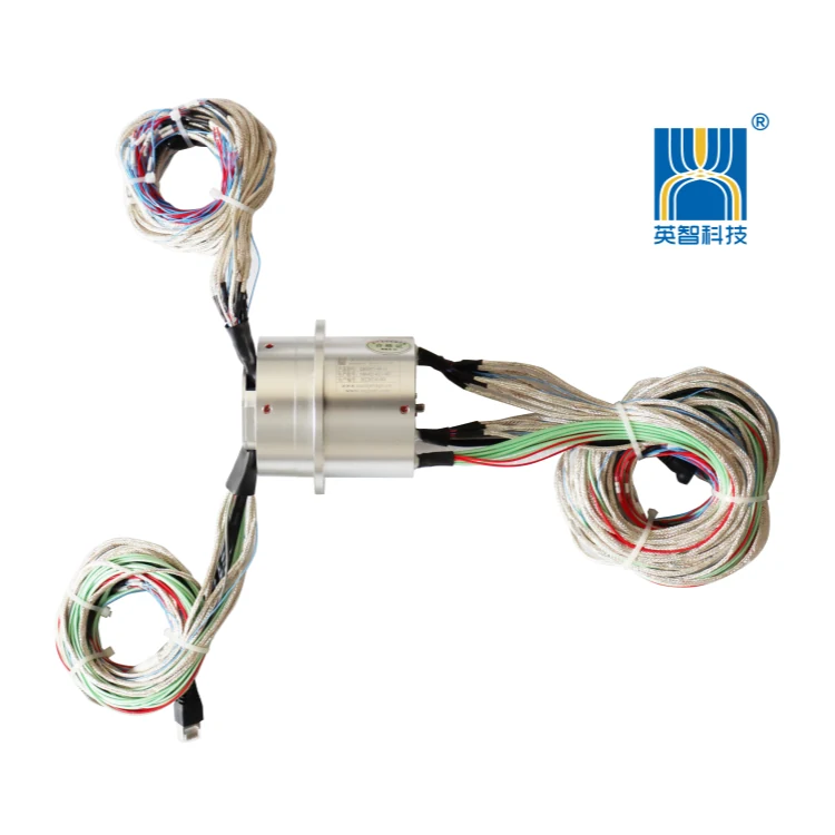 DHS075-60-1S solid shaft slip ring1channel RF rotary joint + electric combination slip ring, view 2