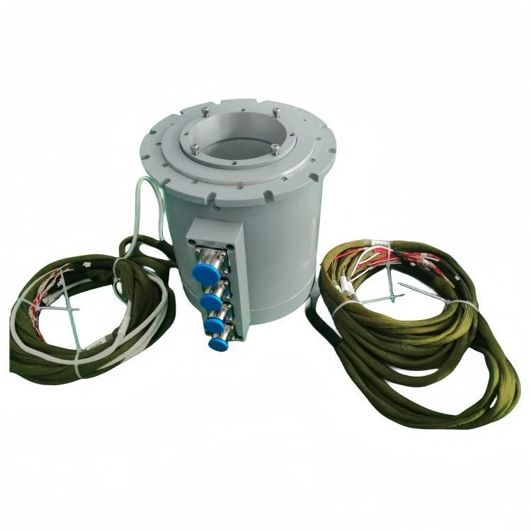 DHK100-36 Non-standard custom 100mm through hole conductive slip ring with aviation plug connection — customized slip rings manufactured by INGIANT