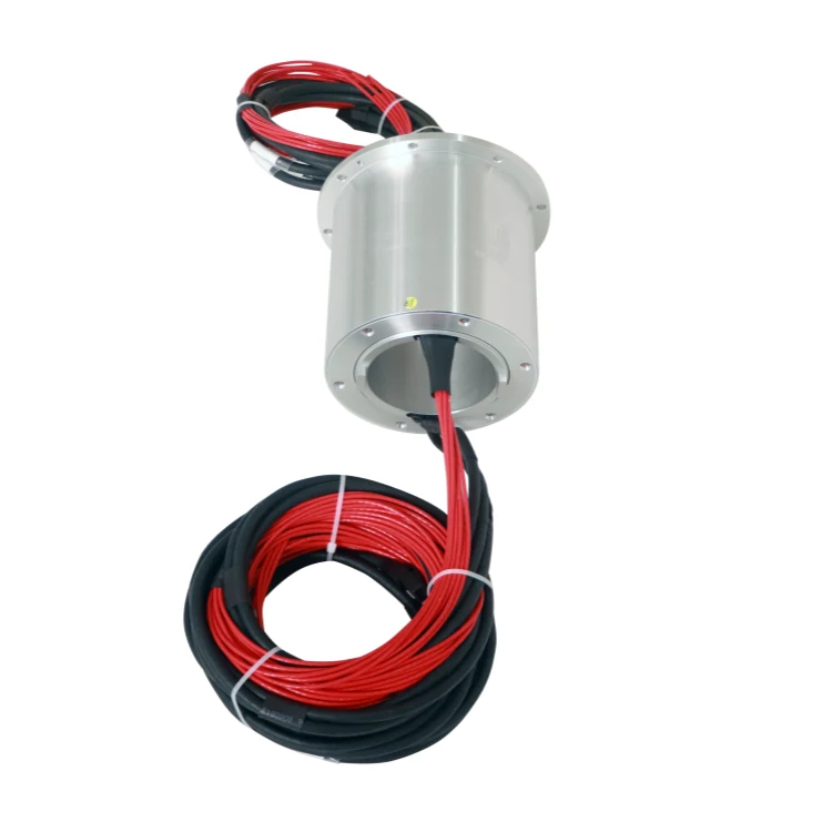 Standard 90mm series through hole conductive slip ring transmission 35 channels power and signal, view 2