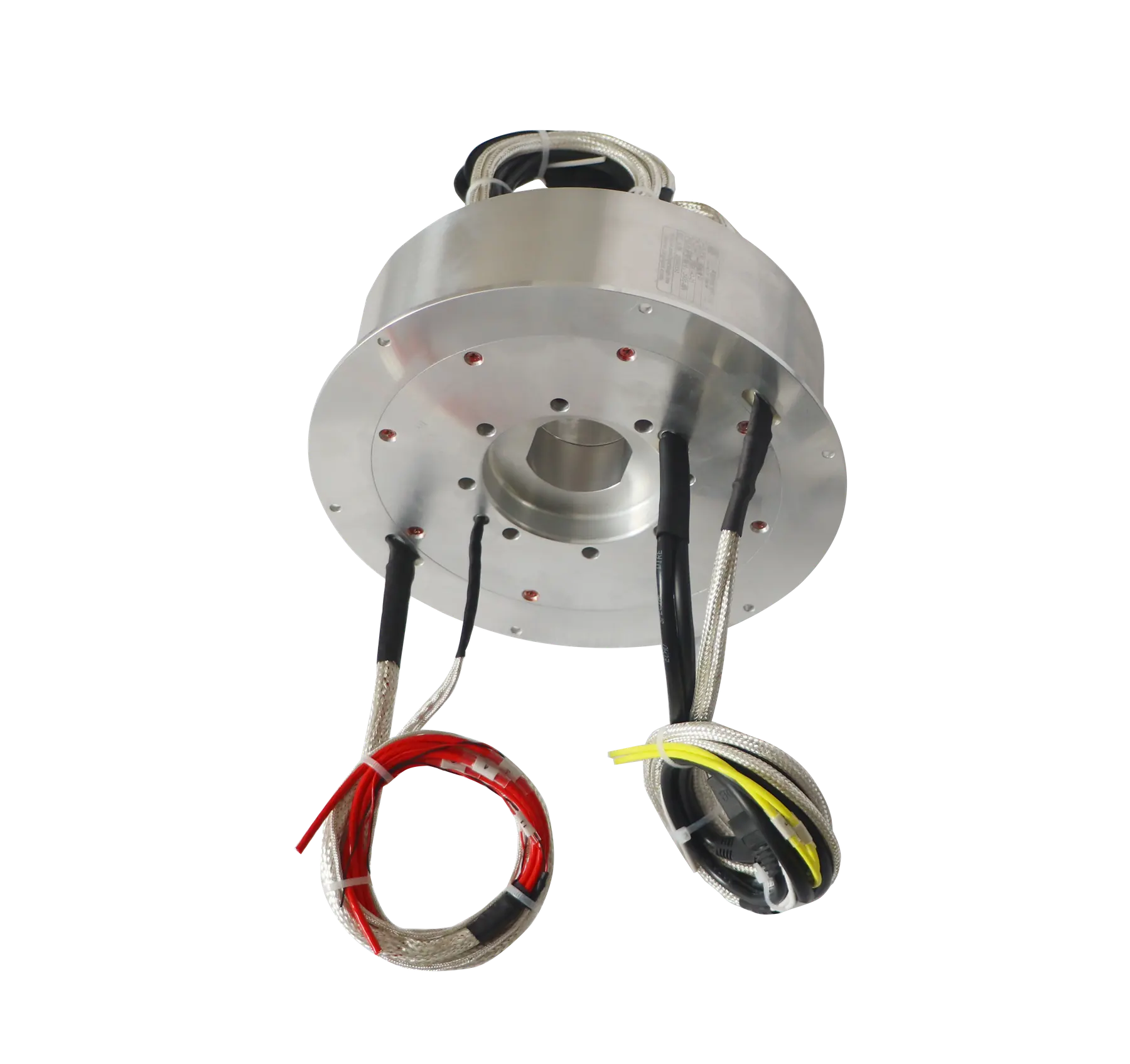 Flange-mounted INGIANT through bore slip ring with power and signal leads