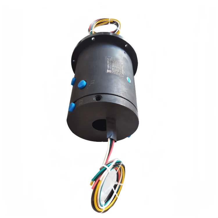DHK035-6-2Q Ingiant through hole gas-electric slip ring hole diameter 35mm with 6 channels power and 2 channels gas — pneumatic and liquid slip rings manufactured by INGIANT