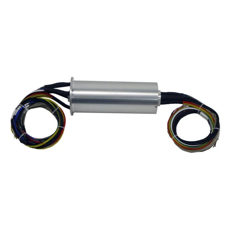 DHK015-55-002 Ingiant through hole Gigabit Ethernet slip ring hole diameter 15mm 2 Gigabit Ethernet signals with 37 power and signal rings, view 2