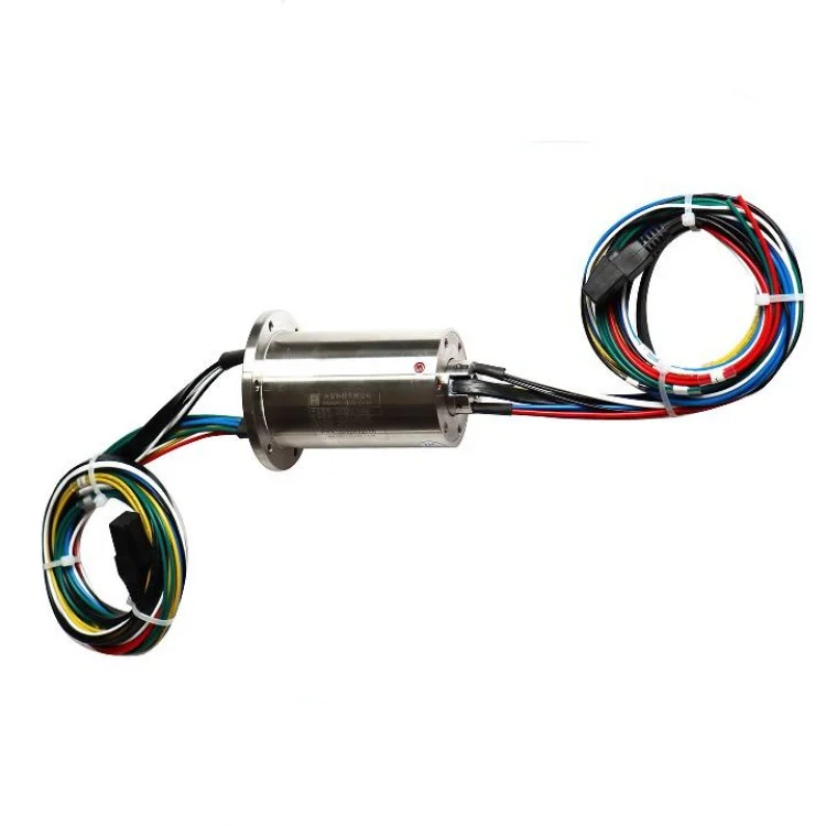 DHK010-16-002 through hole slip ring hole diameter 10mm 16channels with flange, view 2