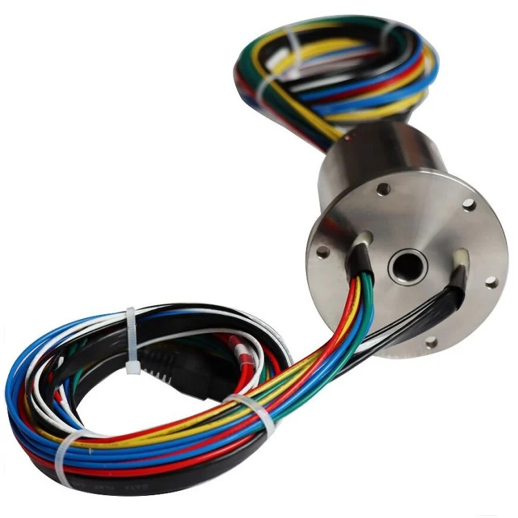 DHK010-16-002 through hole slip ring hole diameter 10mm 16channels with flange, view 3