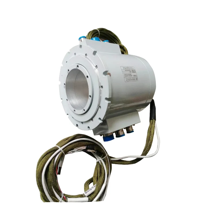 DHK100-32-002 through hole slip ring ID100mm 32channels with aviation plug connector — through bore slip rings manufactured by INGIANT