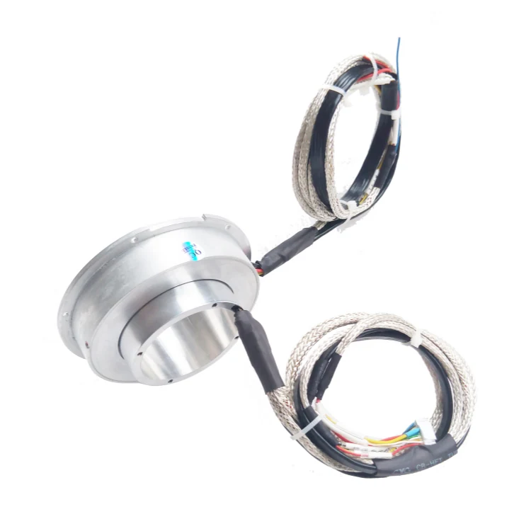 DHK045-10-002 Ingiant Through hole slip ring inner diameter 45mm with 10 channels electric signal for CNC machining center — through bore slip rings manufactured by INGIANT