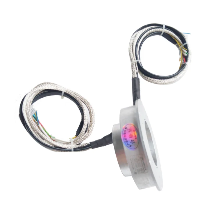 DHK045-10-002 Ingiant Through hole slip ring inner diameter 45mm with 10 channels electric signal for CNC machining center, view 2
