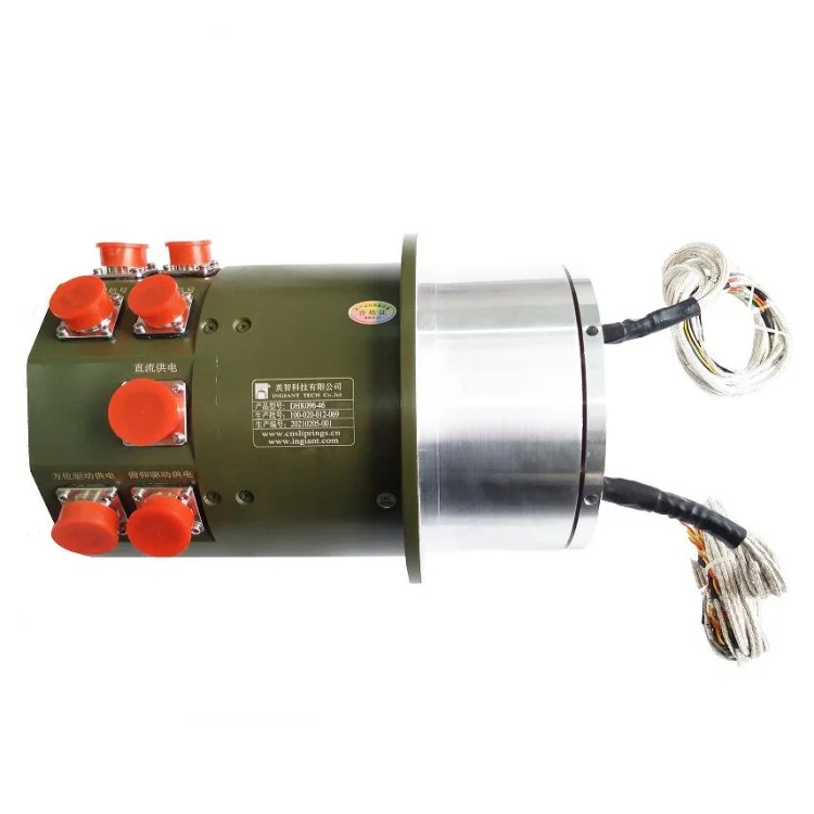 DHK096-46 High-end through hole slip ring with aviation plug 46 channels — customized slip rings manufactured by INGIANT