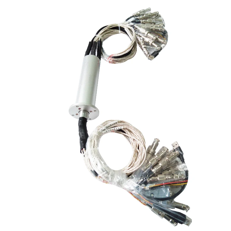 DHS040-60-003 Ingiant USB slip ring out diameter 40mm solid solid flange design with 1 channel USB 2.0 signal — usb slip rings manufactured by INGIANT