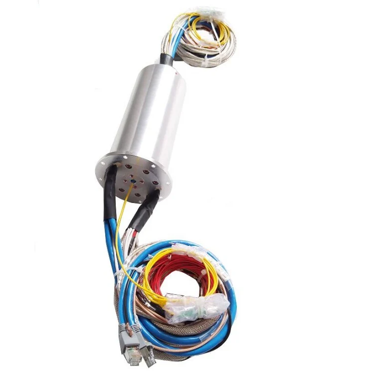 YZKJJMDDHH-491F hybrid slip rings with 1optical fibres combined power, signal and data transmission — hybrid slip rings manufactured by INGIANT