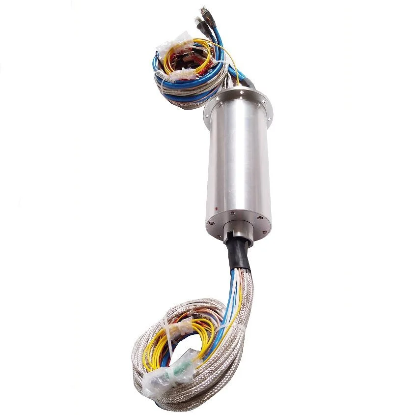 YZKJJMDDHH-491F hybrid slip rings with 1optical fibres combined power, signal and data transmission, view 3