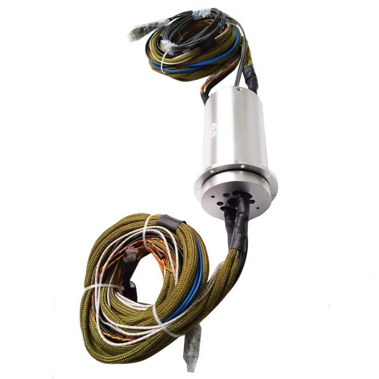YZKJJMDDHH-80 hybrid automation slip rings 43 electrical channels 4-way fiber optic slip ring — hybrid slip rings manufactured by INGIANT